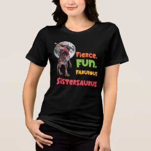 T-shirt En Tri-matière Sistersaurus Équipe de Dinosaures Sœurs Conception
