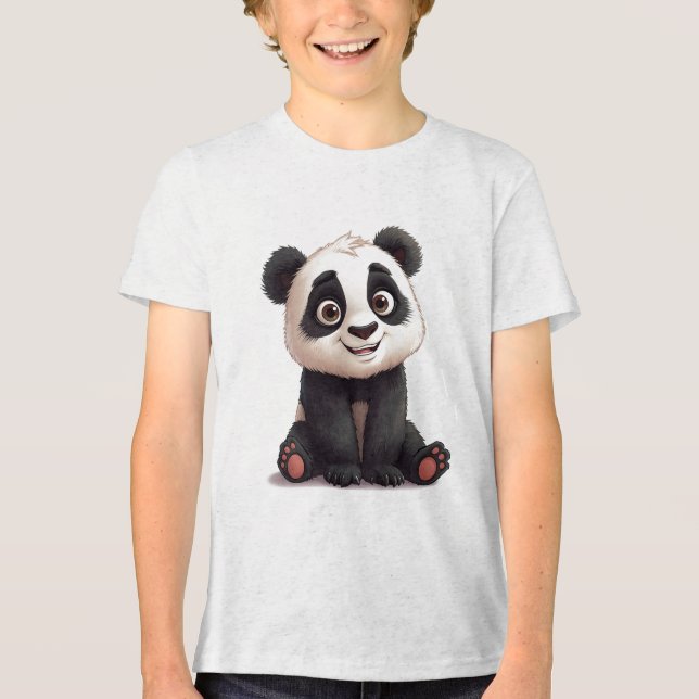 T-shirt En Tri-matière Sitting Panda Bear Cartoon Illustration Artwork (Recto)