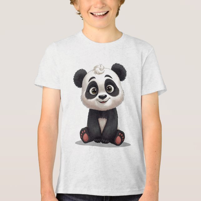 T-shirt En Tri-matière Sitting Panda Bear Cartoon Illustration Artwork (Recto)
