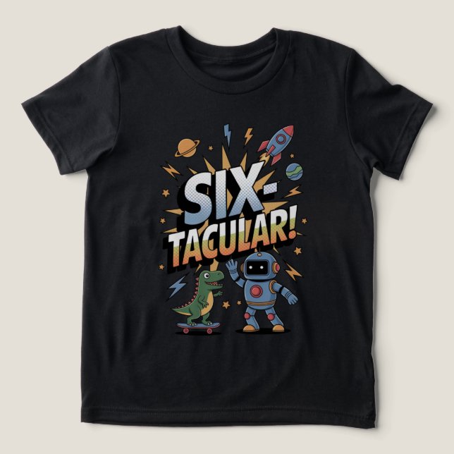 T-shirt En Tri-matière SIXtacular - T-shirt 6e anniversaire pour enfants (Design Recto)