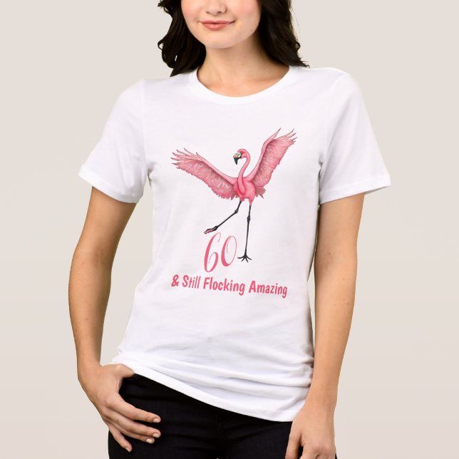 T-shirt En Tri-matière  Sixtieth Birthday Flamingo Flocking Amazing (Recto)