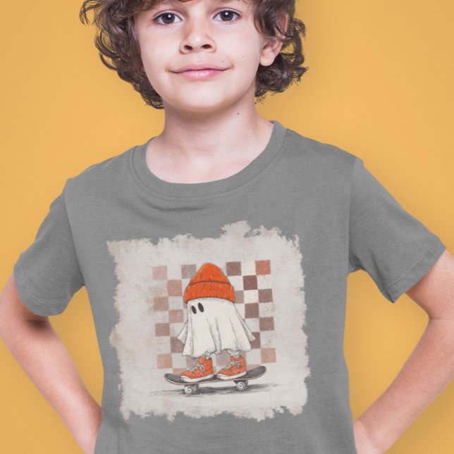 T-shirt En Tri-matière Skateboard Ghost Retro Grunge (Créateur téléchargé)