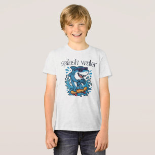 T-shirt En Tri-matière Skateboard Shark - Requin Cool avec lunettes de so