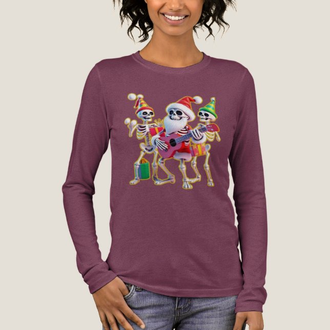 T-shirt En Tri-matière **Skeleton 3D Christm Santa Party – Funnyas Skelet (Recto)