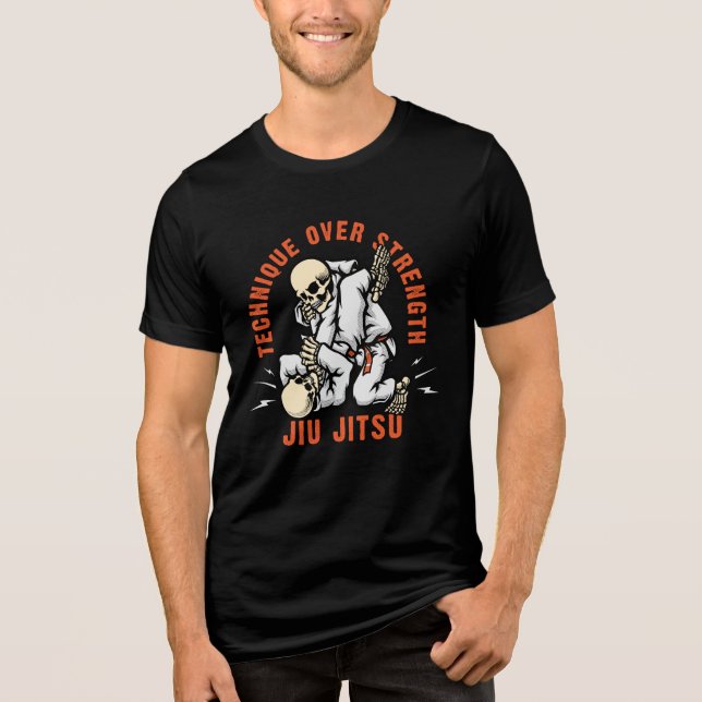 T-shirt En Tri-matière Skeleton Jiu Jitsu (Recto)