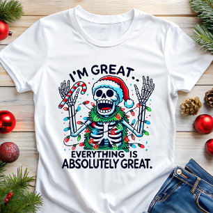 T-shirt En Tri-matière Skeleton Père Noël Je suis super drôle Noël