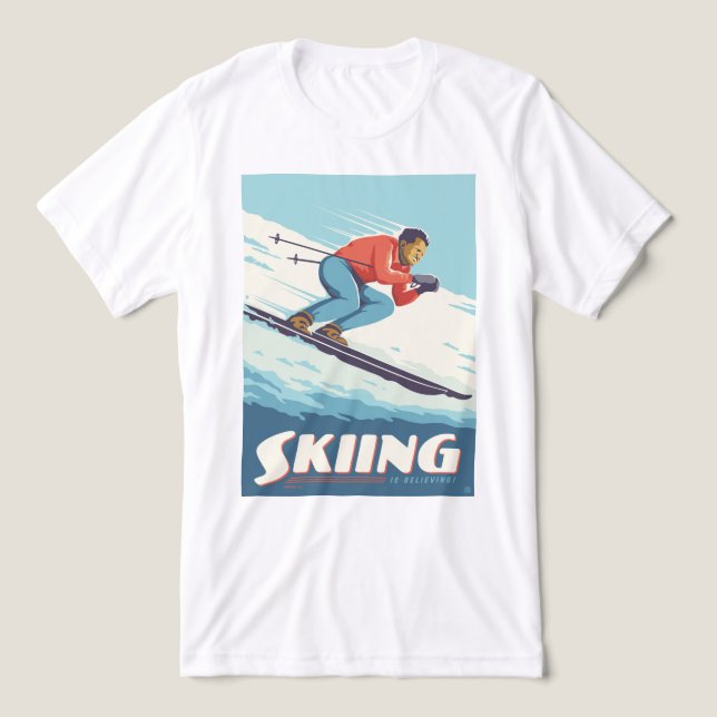 T-shirt En Tri-matière Ski est croire Retro Print (Design Recto)