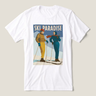 T-shirt En Tri-matière Ski Paradise Impression Vintage