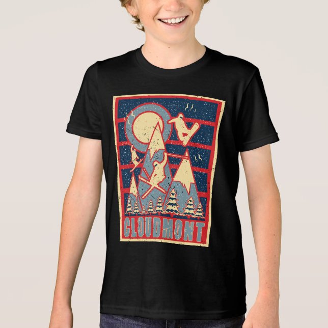 T-shirt En Tri-matière Ski Retro Cloudmont 80s (Recto)