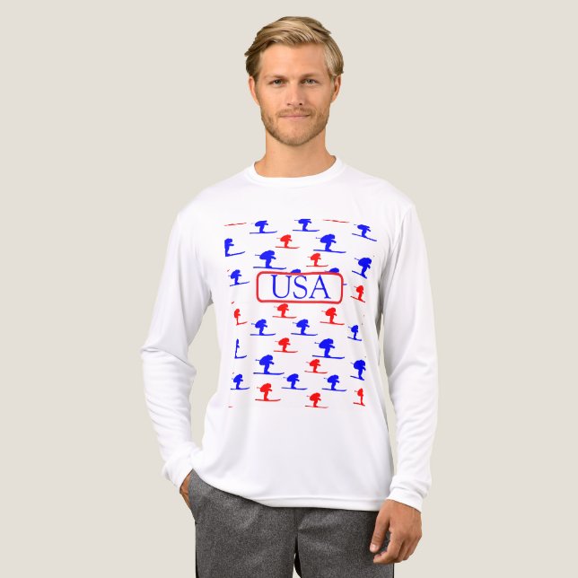 T-SHIRT  EN TRI-MATIÈRE SKIEUR (Recto complet)