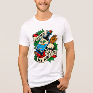 T-shirt En Tri-matière Skull & Sunset Tatouage Tropical | Idée Cadeau Ori