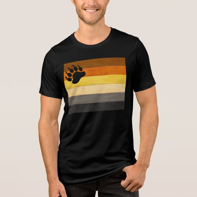 T-shirt En Tri-matière SlipperyJoe's Bear Pride drapeau de la texture du  (Recto)