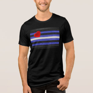 T-shirt En Tri-matière SlipperyJoe's Gay Leather Pride drapeau royal noir