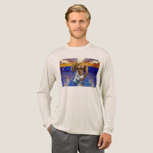 T-shirt En Tri-matière SlipperyJoe's musculaire bulge six pack gym trai