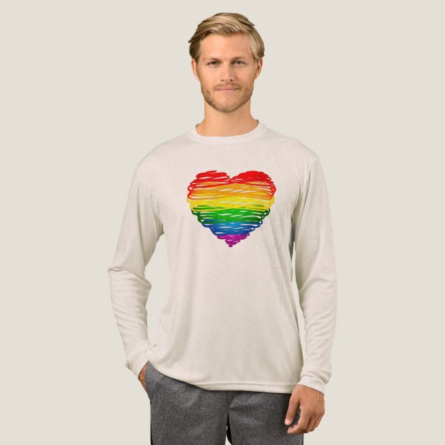 T-shirt En Tri-matière SlipperyJoe's pride scribbled heart shape drawing  (Recto complet)