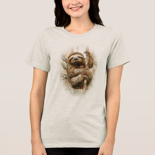 T-shirt En Tri-matière Sloth dans la forêt tropicale (Recto)