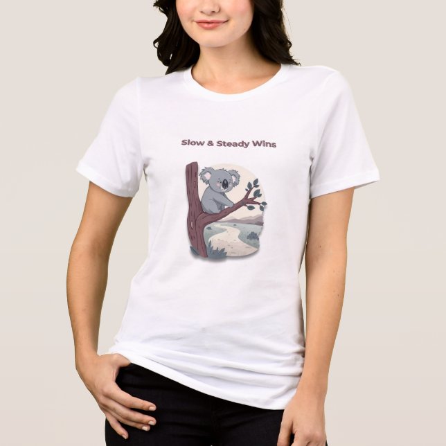 T-shirt En Tri-matière **"Slow & Steady Wins – Motivational Cute Koala "* (Recto)