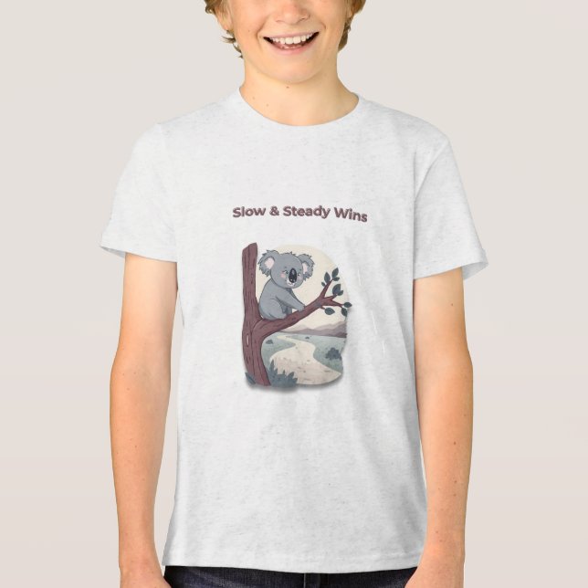 T-shirt En Tri-matière **"Slow & Steady Wins – Motivational Cute Koala "* (Recto)