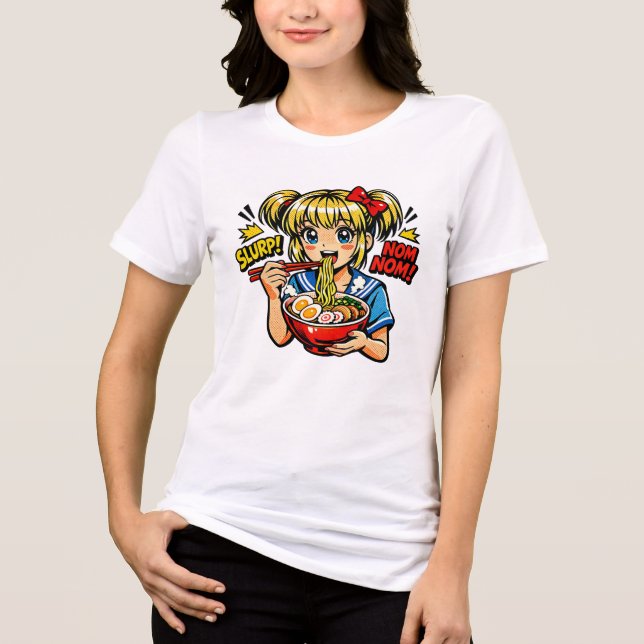 T-shirt En Tri-matière Slurp Nom Anime Girl Ramen Noodles (Recto)