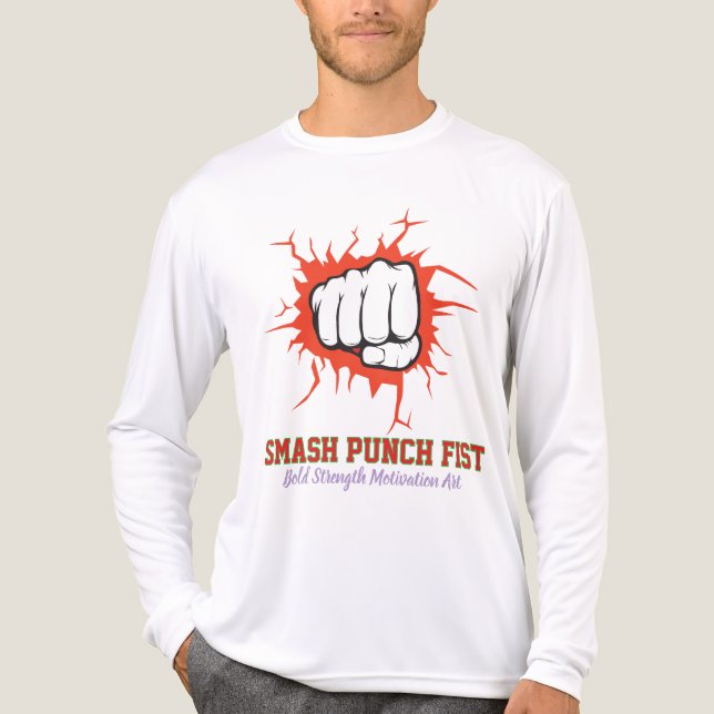 T-shirt En Tri-matière Smash Punch Fist – Bold Strength Motivation Art (Recto)