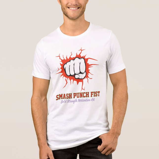 T-shirt En Tri-matière Smash Punch Fist – Bold Strength Motivation Art (Recto)