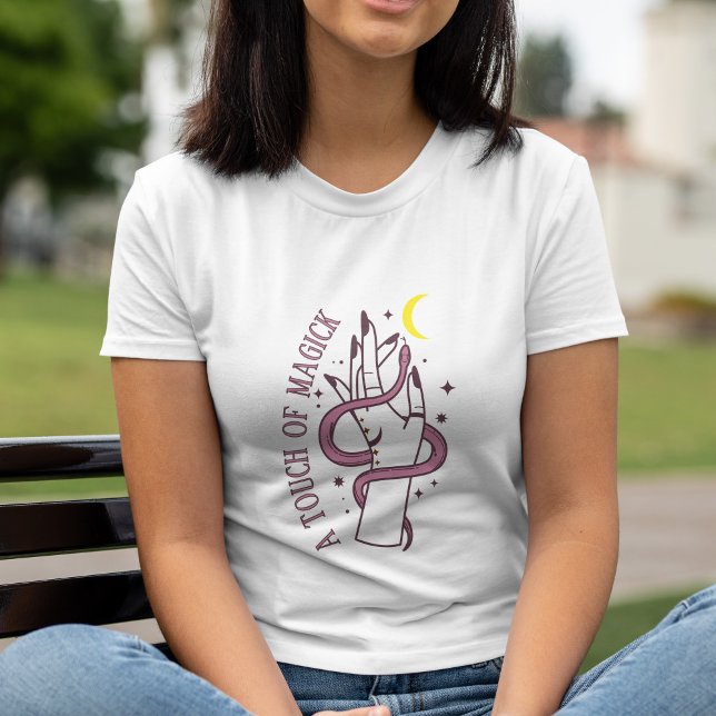 T-shirt En Tri-matière Snake Moon & Hand Mystical Touch de Magick (Snake Moon & Hand Mystical Touch of Magick Tri-Blend Shirt)