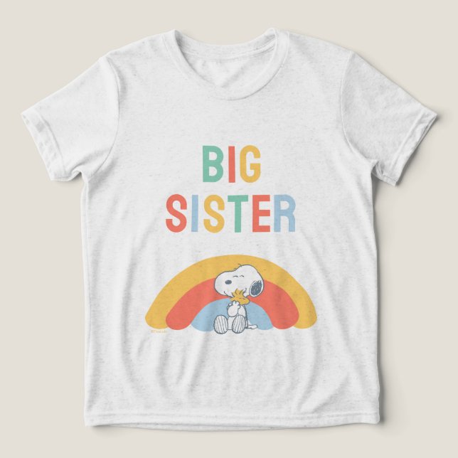 T-shirt En Tri-matière Snoopy & Woodstock Rainbow Baby Shower Tri-Blend S (Design Recto)