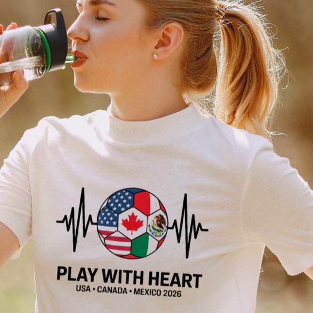 T-shirt En Tri-matière Soccer Heartbeat USA Canada Mexico 2026 (Créateur téléchargé)