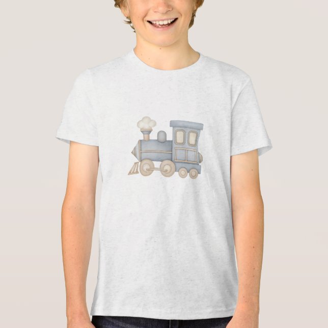 T-shirt En Tri-matière Soft Pastel Toy Train Locomotive Illustration (Recto)