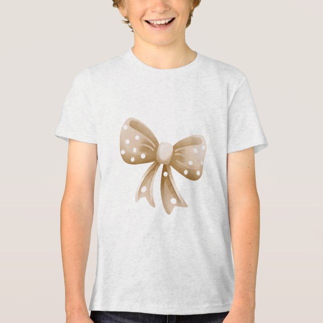 T-shirt En Tri-matière Soft Polka Dot Bow Illustration (Recto)