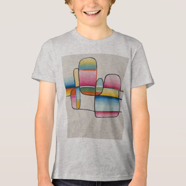 T-shirt En Tri-matière Soft Squares and Happy Lines (Recto)