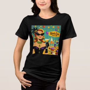 T-shirt En Tri-matière Soirée Cocktail Rétro 50's Mardi Gras Martini