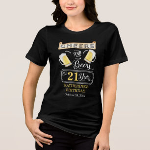 T-shirt En Tri-matière Soirées et bières à 21 ans fête d'anniversaire T-S