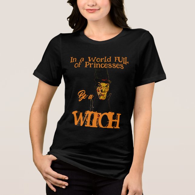 T-shirt En Tri-matière Sois une sorcière chemise Halloween (Recto)