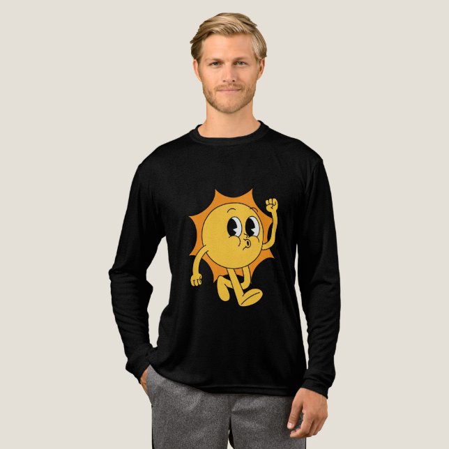 T-shirt En Tri-matière Soleil Rétro avec Lèvres Boudeuses (Recto complet)