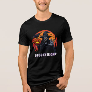 T-shirt En Tri-matière Sorcière à visage de crâne effrayant, aventure d'H