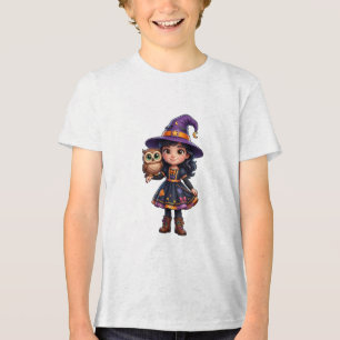 T-shirt En Tri-matière Sorcière enchantée avec hibou Halloween Fantasy Ar