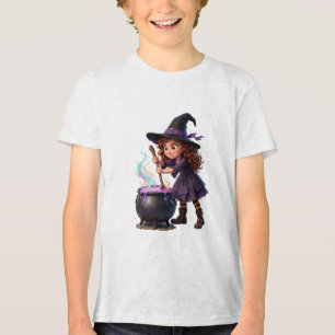 T-shirt En Tri-matière Sorcière mélangeant un chaudron magique Halloween 