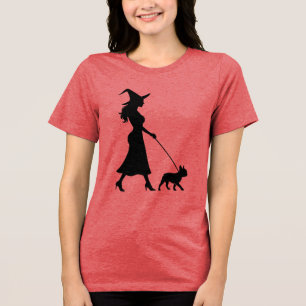 T-shirt En Tri-matière Sorcière promenant Frenchie