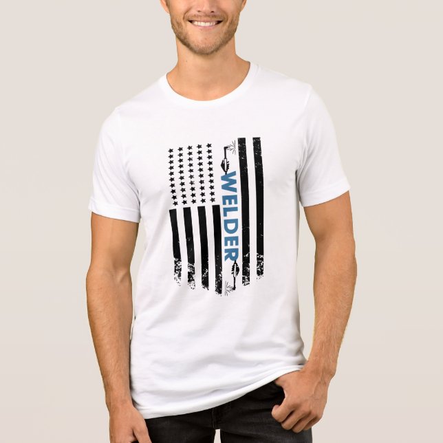 T-shirt En Tri-matière Soudure - Drapeau de soudure américain (Recto)