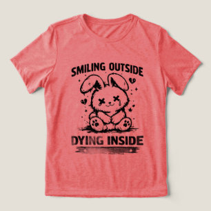 T-shirt En Tri-matière Souriant à l'extérieur, mourant à l'intérieur T-sh