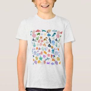 T-shirt En Tri-matière Sous la mer, Impression aquarelle, Décoration Bea