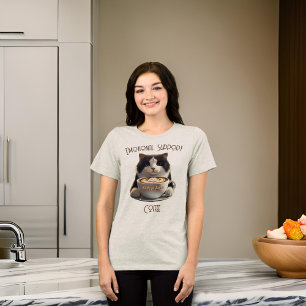 T-shirt En Tri-matière Soutien émotionnel Café Amusant Chat Santé mentale