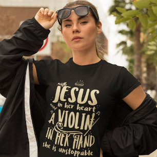 T-shirt En Tri-matière Soutien violoniste chrétien Famille correspondante