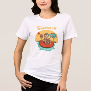 T-shirt En Tri-matière Souvenir D'été Léché Retro Beach Skeleton