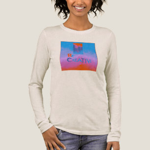 T-shirt En Tri-matière "Soyez créatif" Bleu Rouge Art Motivationnel Abstr