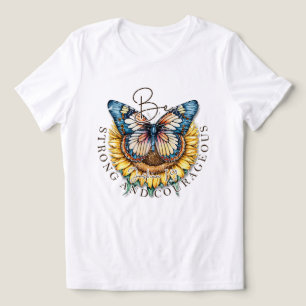 T-shirt En Tri-matière Soyez forte et courageuse citation biblique