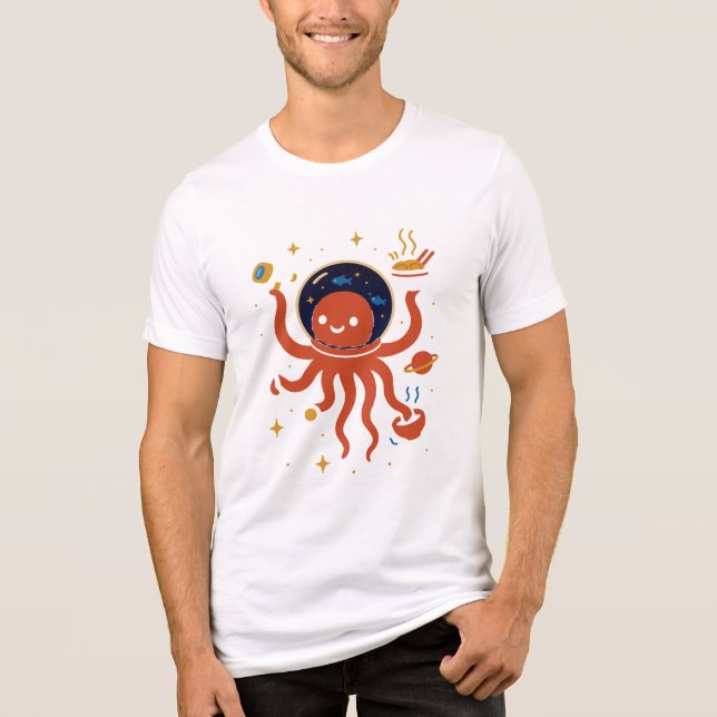 T-shirt En Tri-matière Space Octopus Chef - Cosmic Kitchen Tee (Recto)