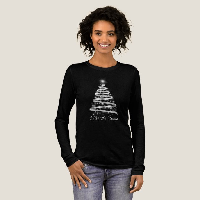 T-shirt En Tri-matière Sparkling Silver Tree Christmas T-Shirt (Recto complet)