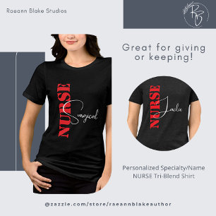 T-shirt En Tri-matière Spécialité personnalisée / Nom NURSE Tri-Blend Che